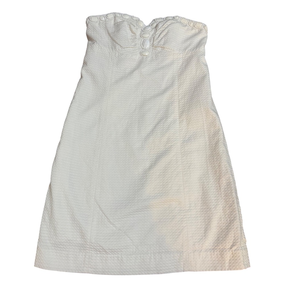 Lilly Pulitzer Bowen Dress Wave Jacquard Classic White‎ Sz 0 Bridal Shower